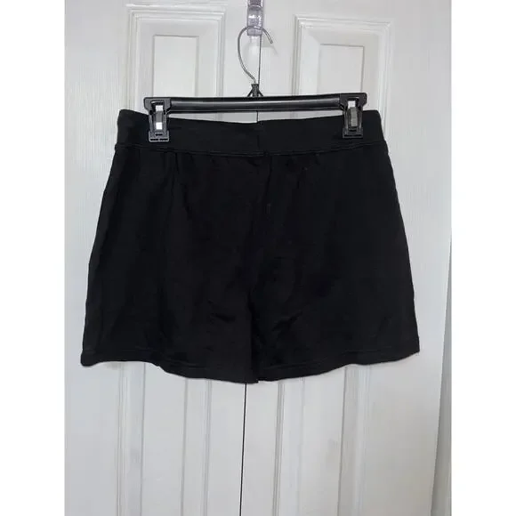 West Loop Black Cotton Shorts with Pockets Drawstring Waist Large - Picture 2 of 4